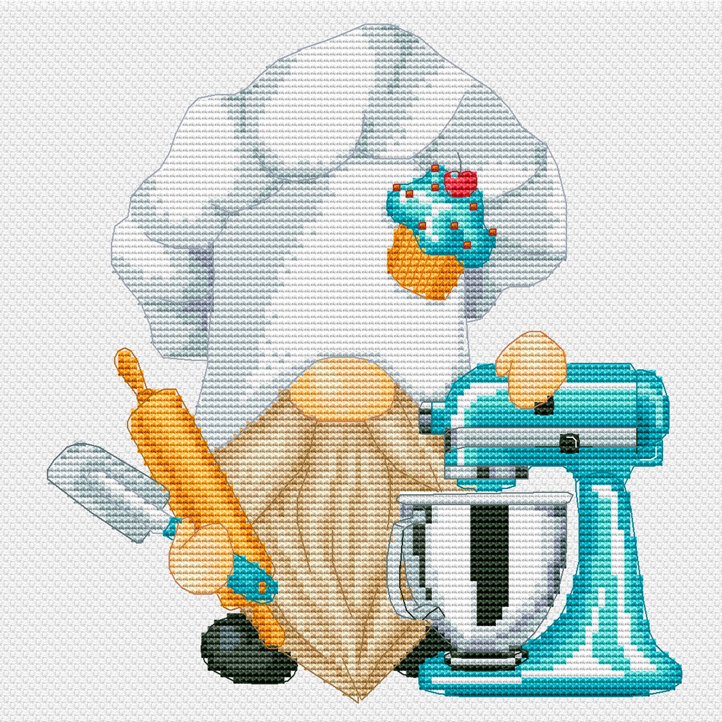 Modern cross stitch pattern Confectioner