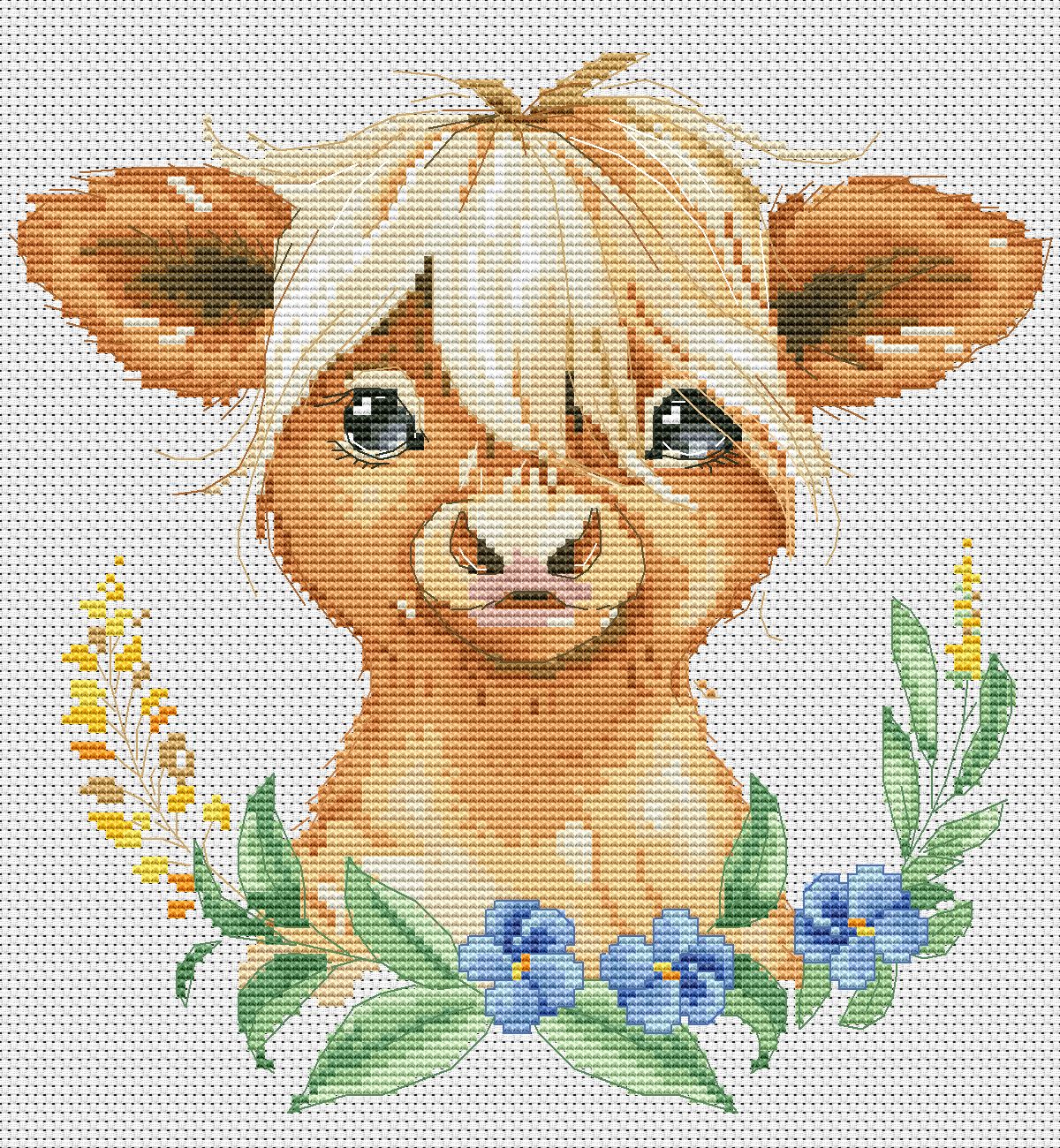 Cross stitch pattern - Bull, Farm cross stitch