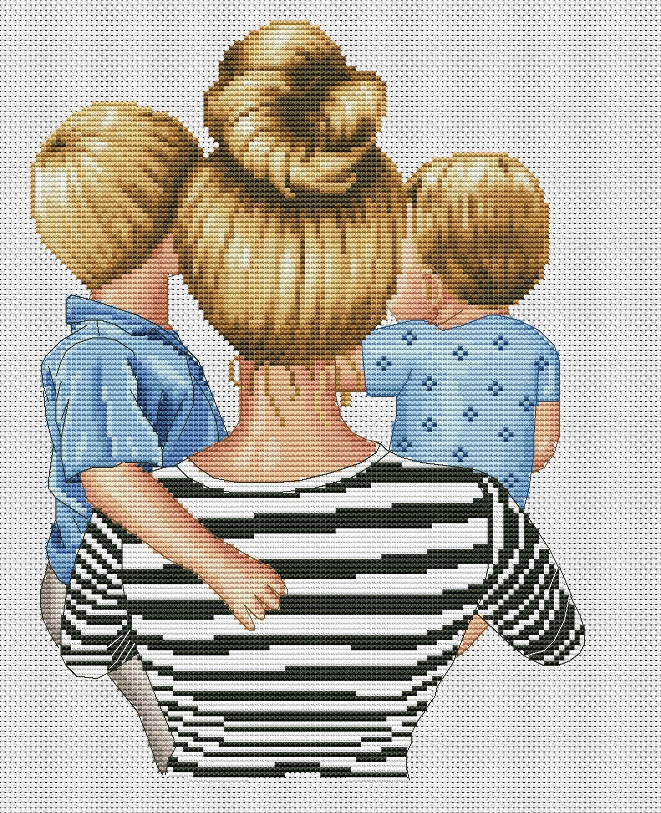 Cross Stitch Pattern β Mother with Children