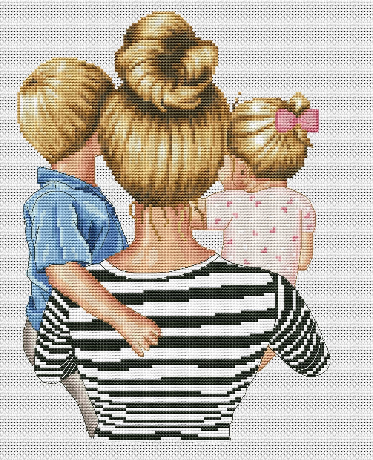 Cross Stitch Pattern β Mother with Children