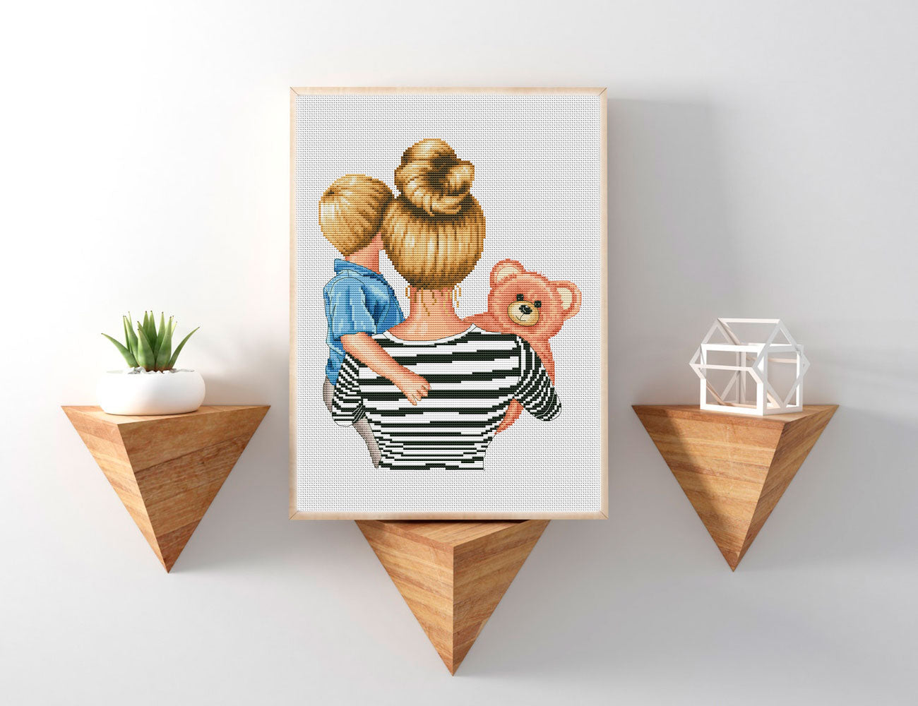 Digital Cross Stitch Pattern β Mom and son
