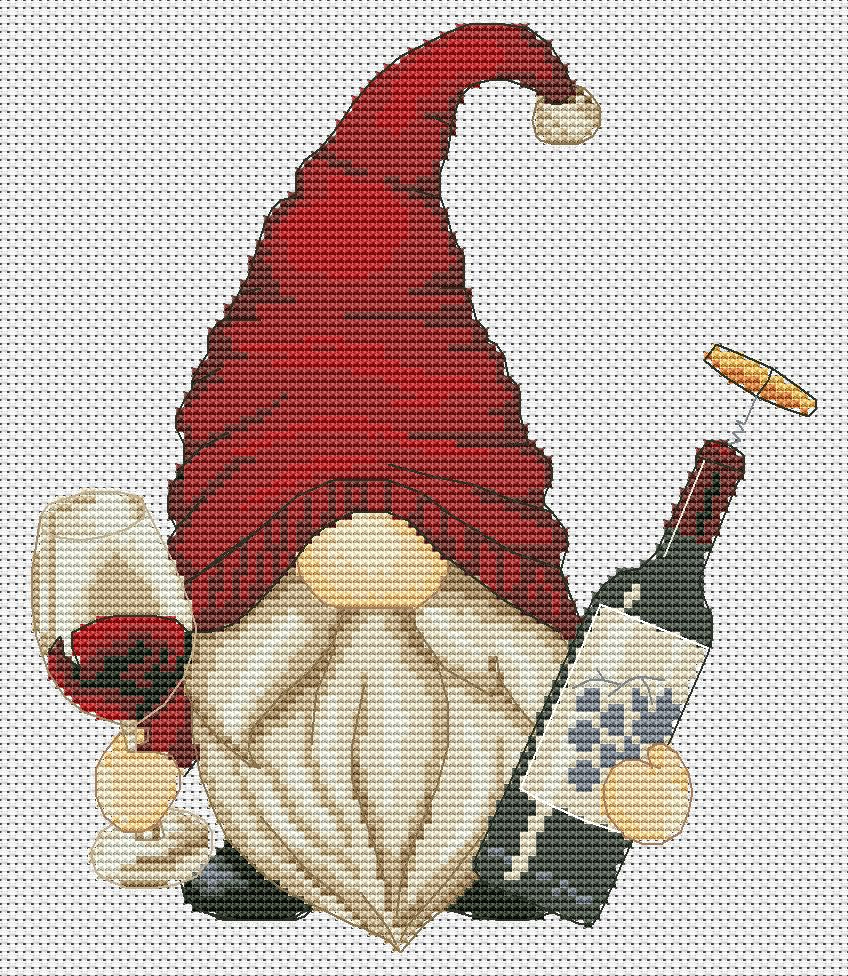 Set of 4, Cross stitch patterns, Gnomes cross stitch