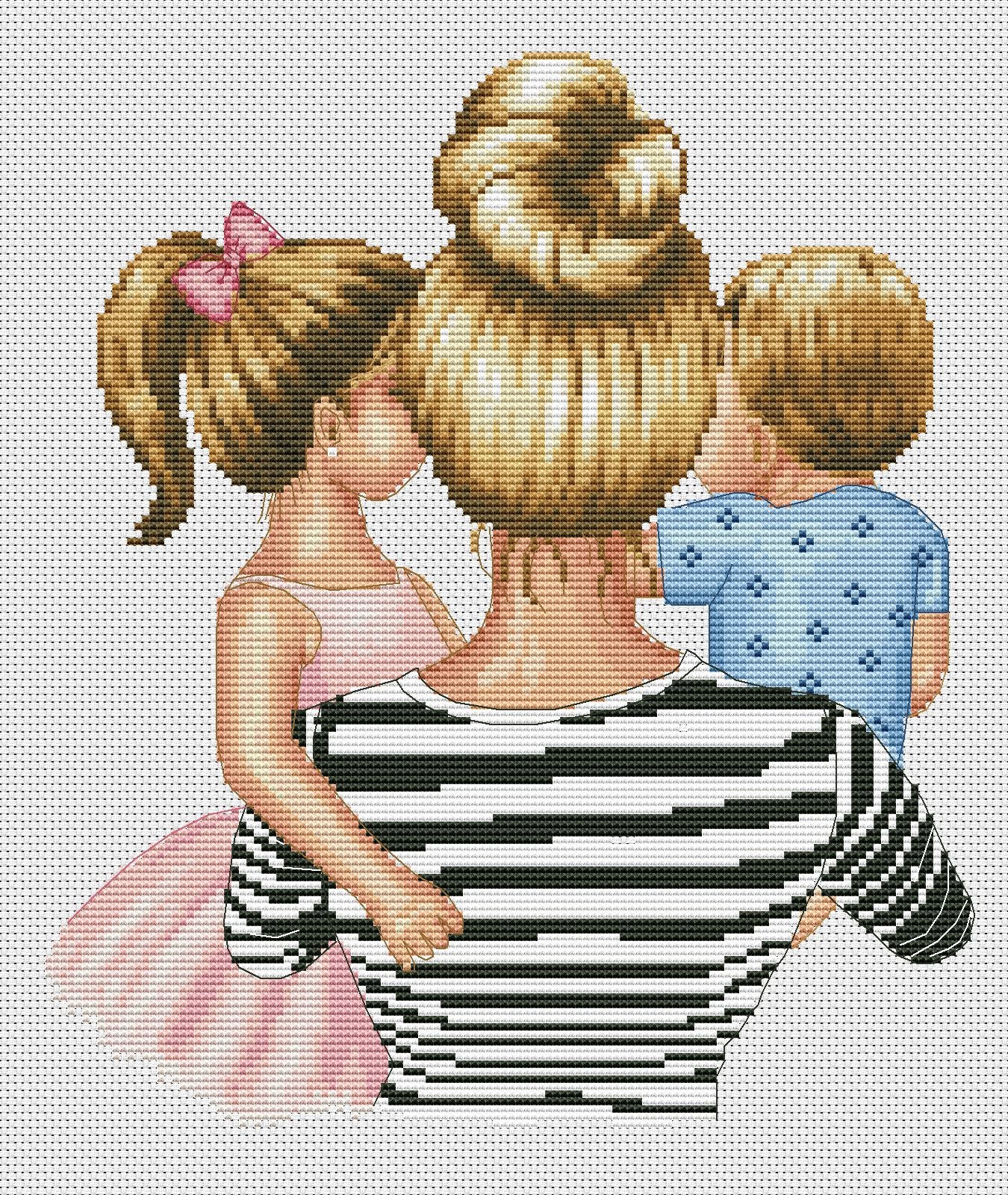Counted Cross Stitch Pattern β Mother with Children