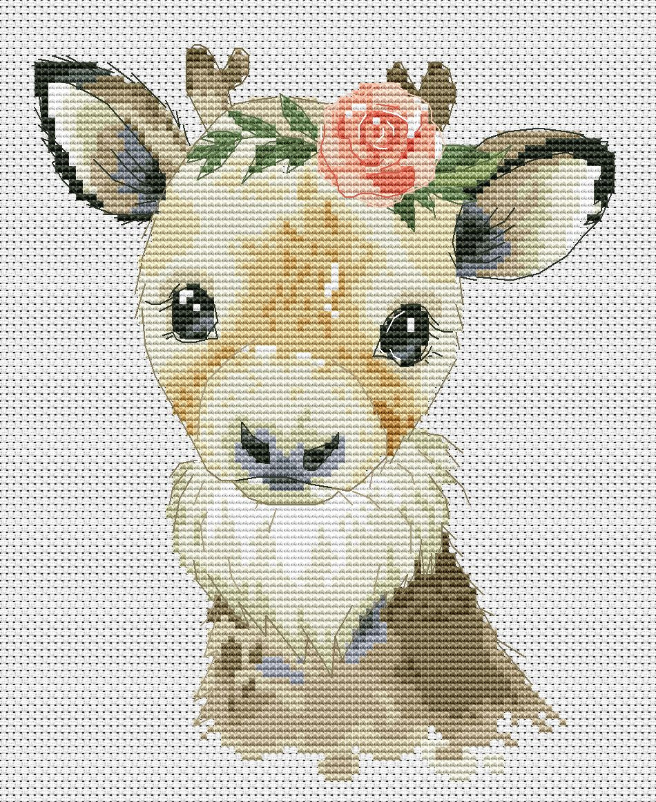 Cross stitch pattern, Deer, Animal cross stitch, Counted cross stitch