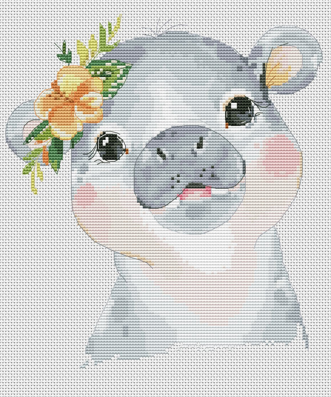Cross stitch pattern, Hippopotamus, Animal cross stitch, Counted cross stitch