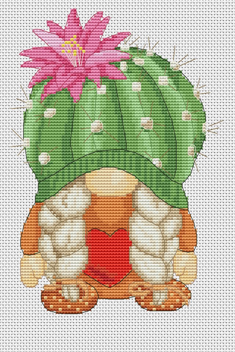 Cactus female, Cross stitch, Plant cross stitch, Gnomes cross stitch, Modern cross stitch, Floral cross stitch, Funny cross stitch