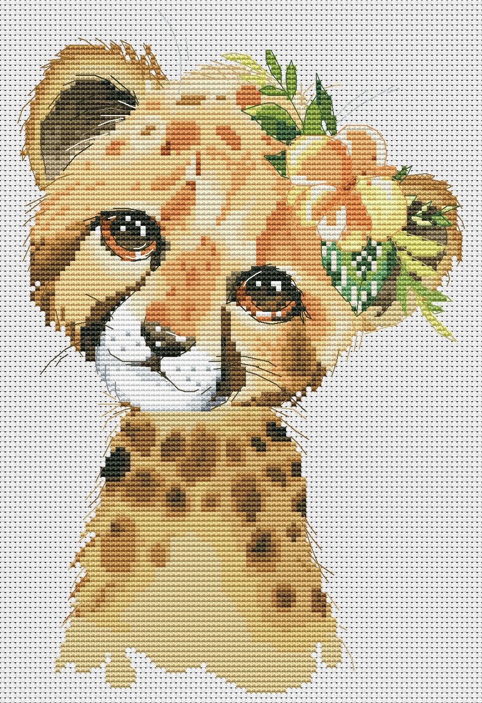 Cross stitch pattern, Cheetah, Animal cross stitch, Counted cross stitch