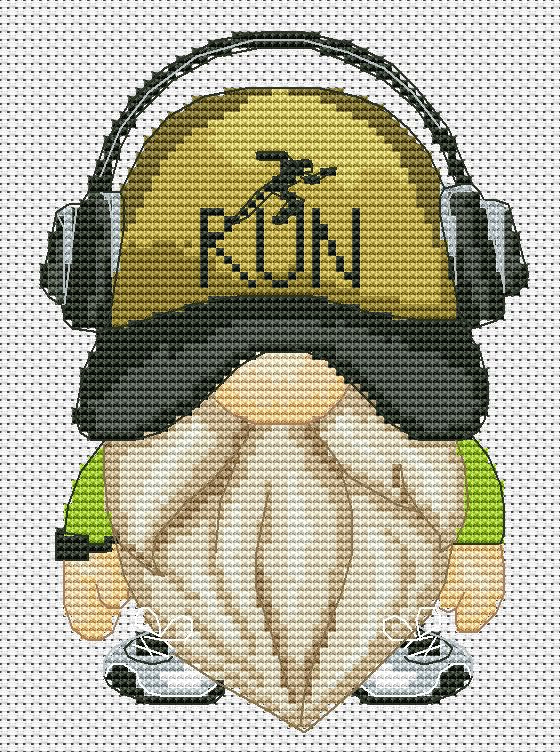 Runner gnome, Cross stitch pattern