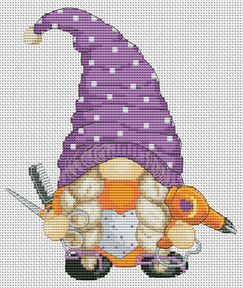 Adorable Hairdresser Female Counted Cross Stitch Pattern | Instant Download PDF
