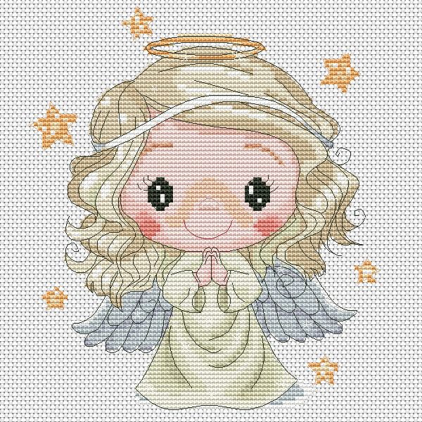 Angel, Cross stitch pattern, Angel cross stitch, Counted cross stitch, Modern cross stitch, Christmas cross stitch