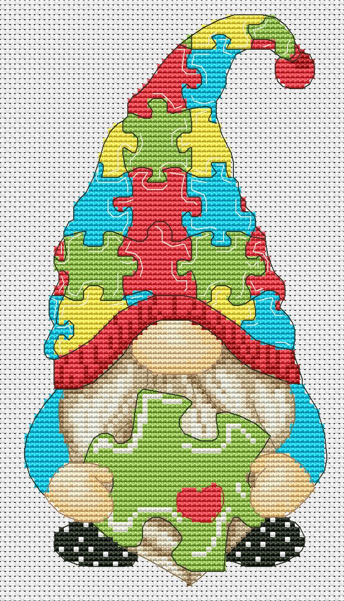 Autism, Cross stitch pattern, Counted cross stitch