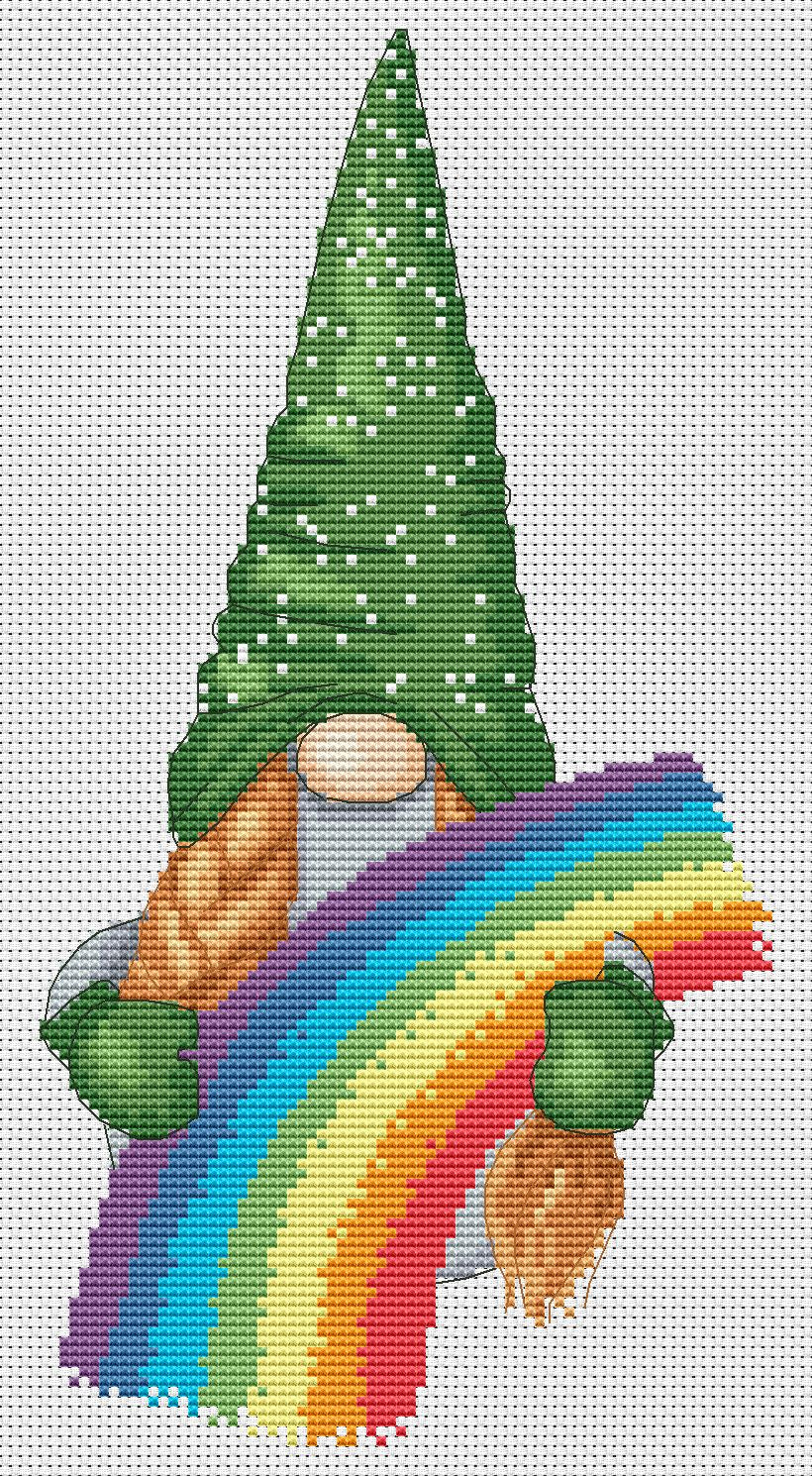 4 Cross stitch patterns Patrick Day Gnomes