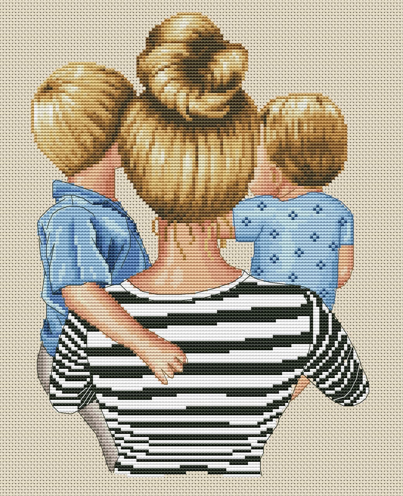 Cross Stitch Pattern β Mother with Children
