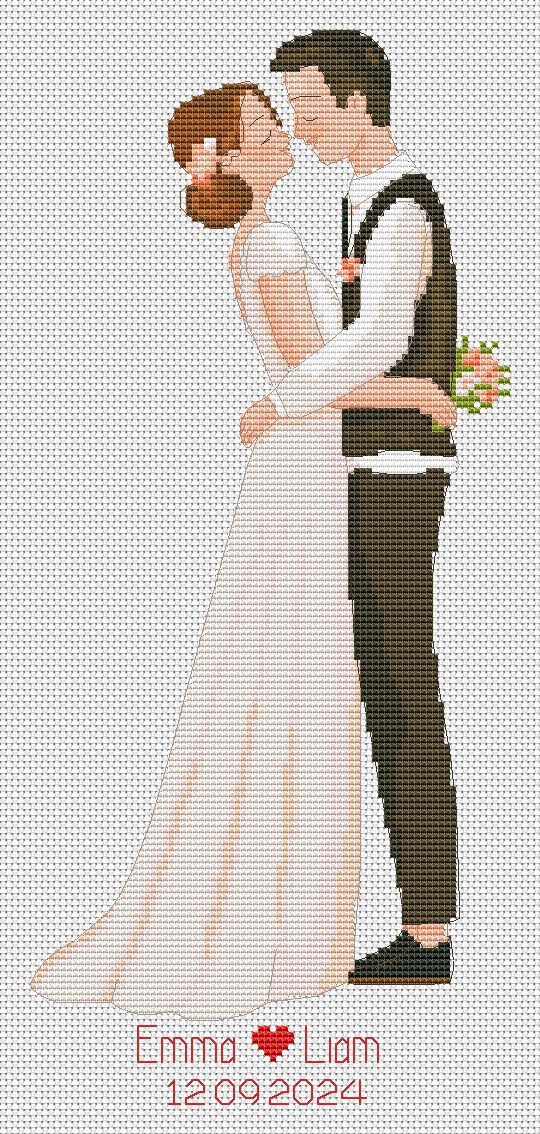 Custom wedding cross stitch pattern