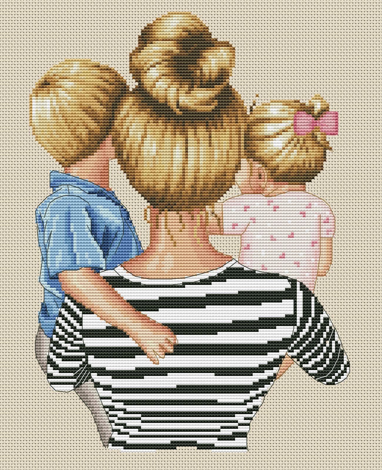 Cross Stitch Pattern β Mother with Children