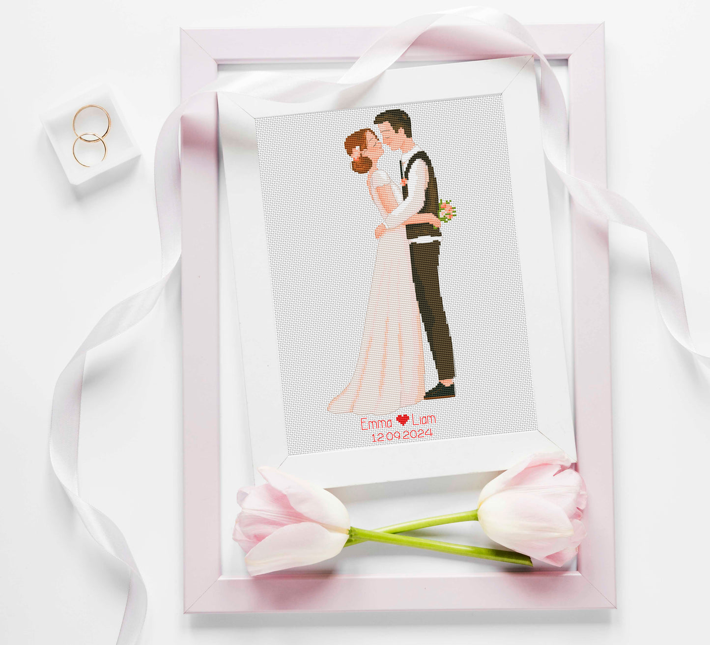 Custom wedding cross stitch pattern