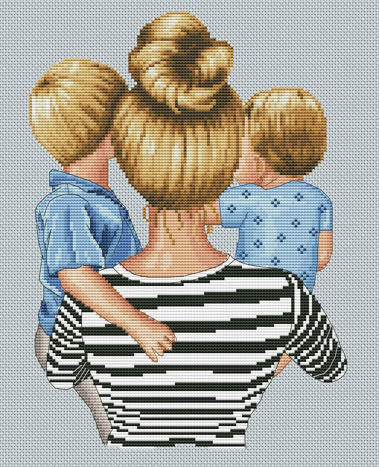 Cross Stitch Pattern β Mother with Children