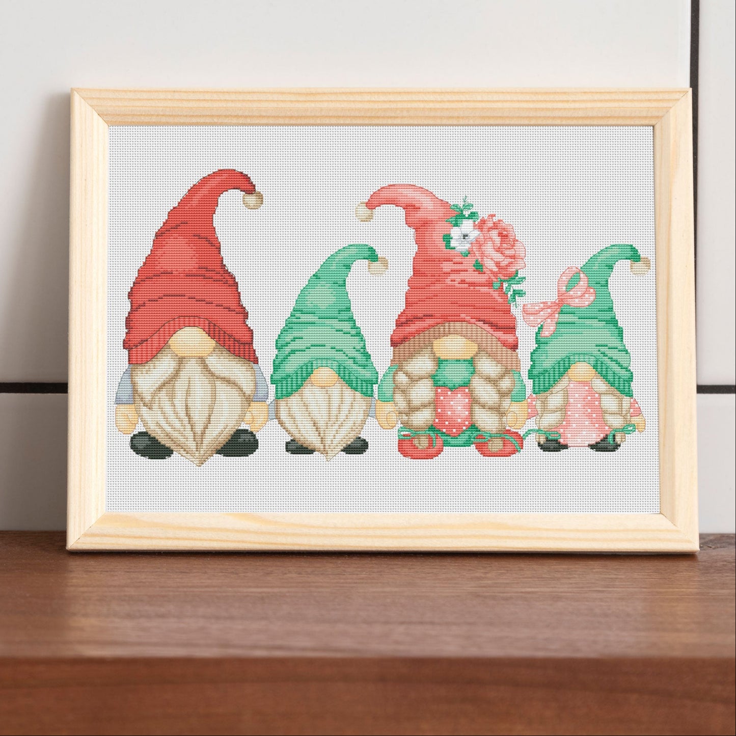 Family of gnomes, Cross stitch pattern, Modern cross stitch