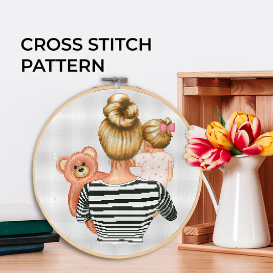 Counted Cross Stitch Pattern β Mother with daughter