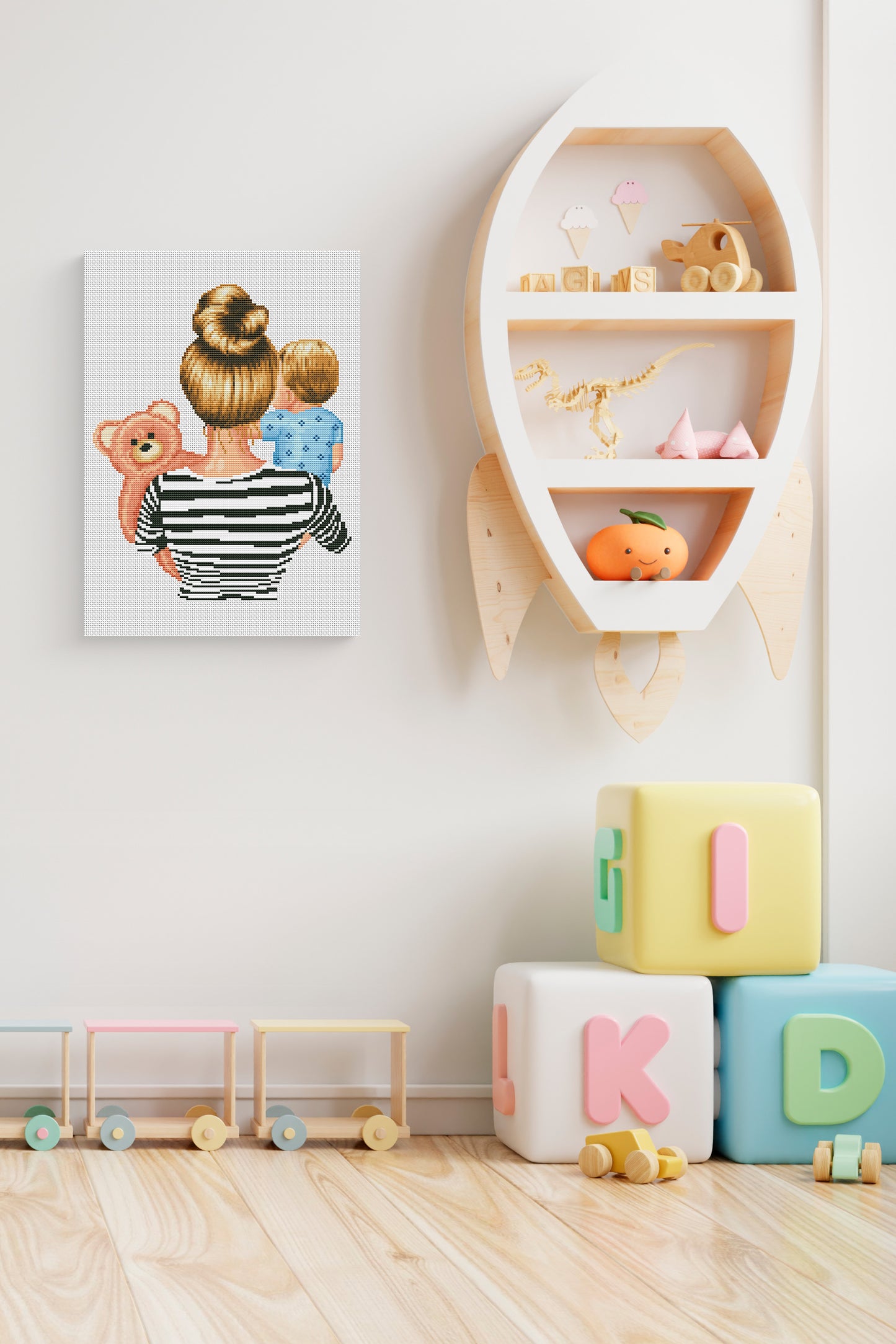 Counted Cross Stitch Pattern β Mom and son