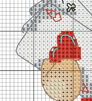 Casino female, Cross stitch pattern