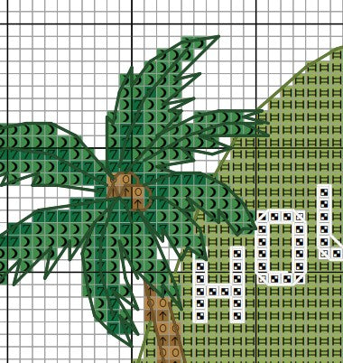 LA gnome, Cross stitch pattern, Gnome cross stitch