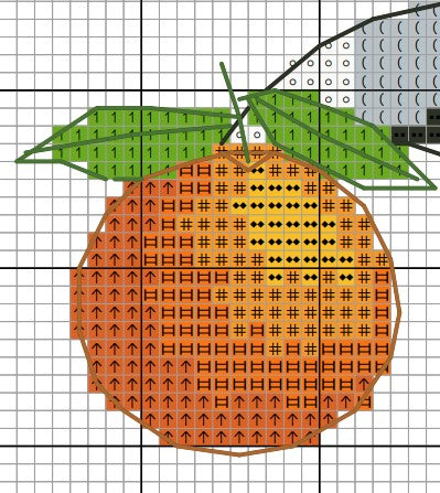 Cross stitch pattern Orange juice