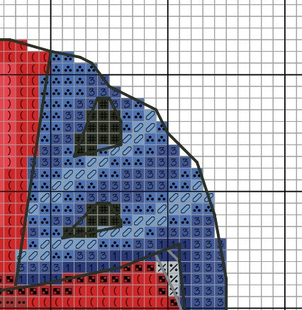 Lacrosse player, Cross stitch pattern