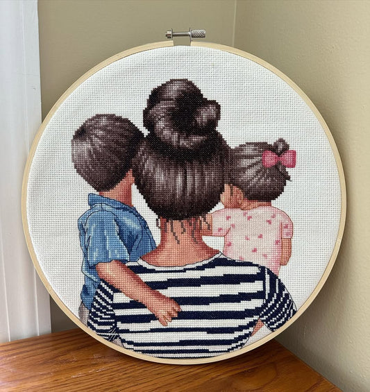 Counted Cross Stitch Pattern β Mother with Children