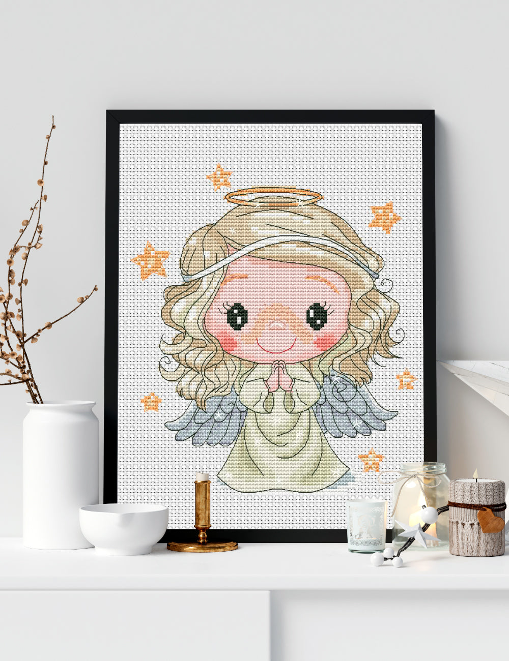 Angel, Cross stitch pattern, Angel cross stitch, Counted cross stitch, Modern cross stitch, Christmas cross stitch