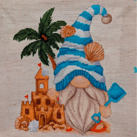 Beach gnome, Cross stitch pattern