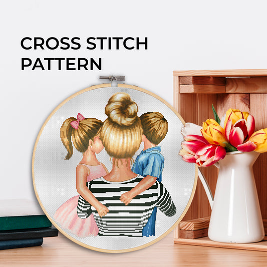Counted Cross Stitch Pattern β Mother with Children