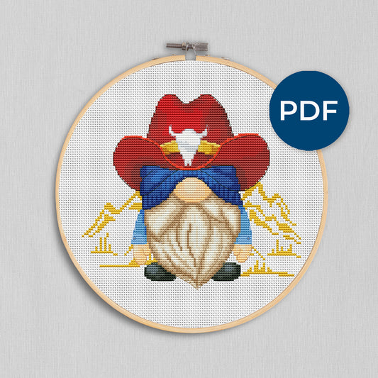 Wild West Gnome Cross stitch pattern