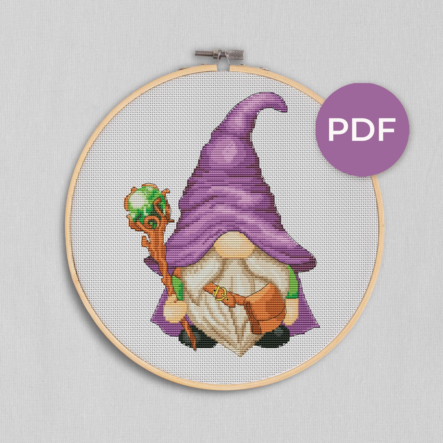 Wizard, Cross stitch pattern, Fantasy cross stitch, Cross stitch chart, Counted cross stitch, Gnomes cross stitch, Magic cross stitch