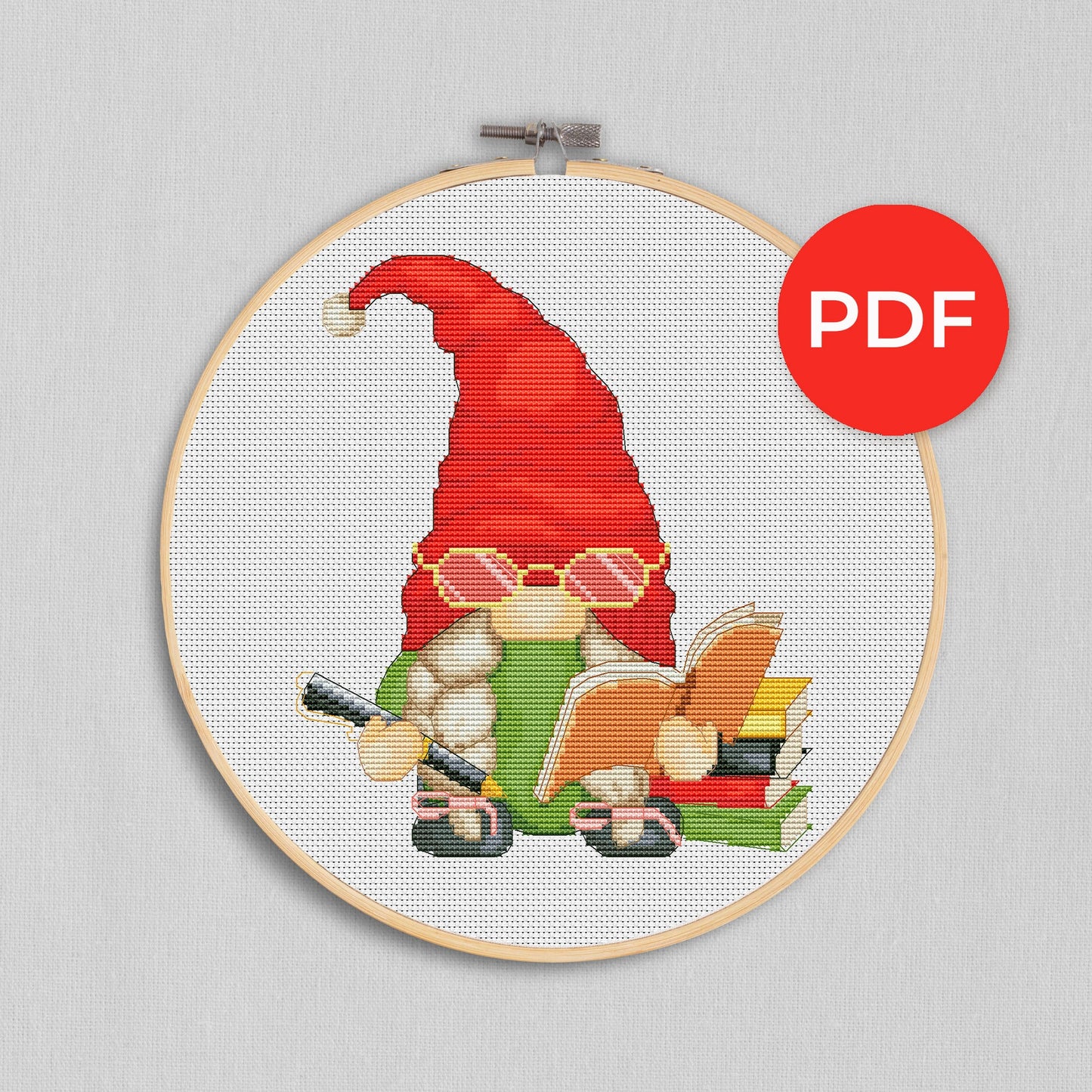 Writer, Cross stitch, Gnomes cross stitch, Counted cross stitch
