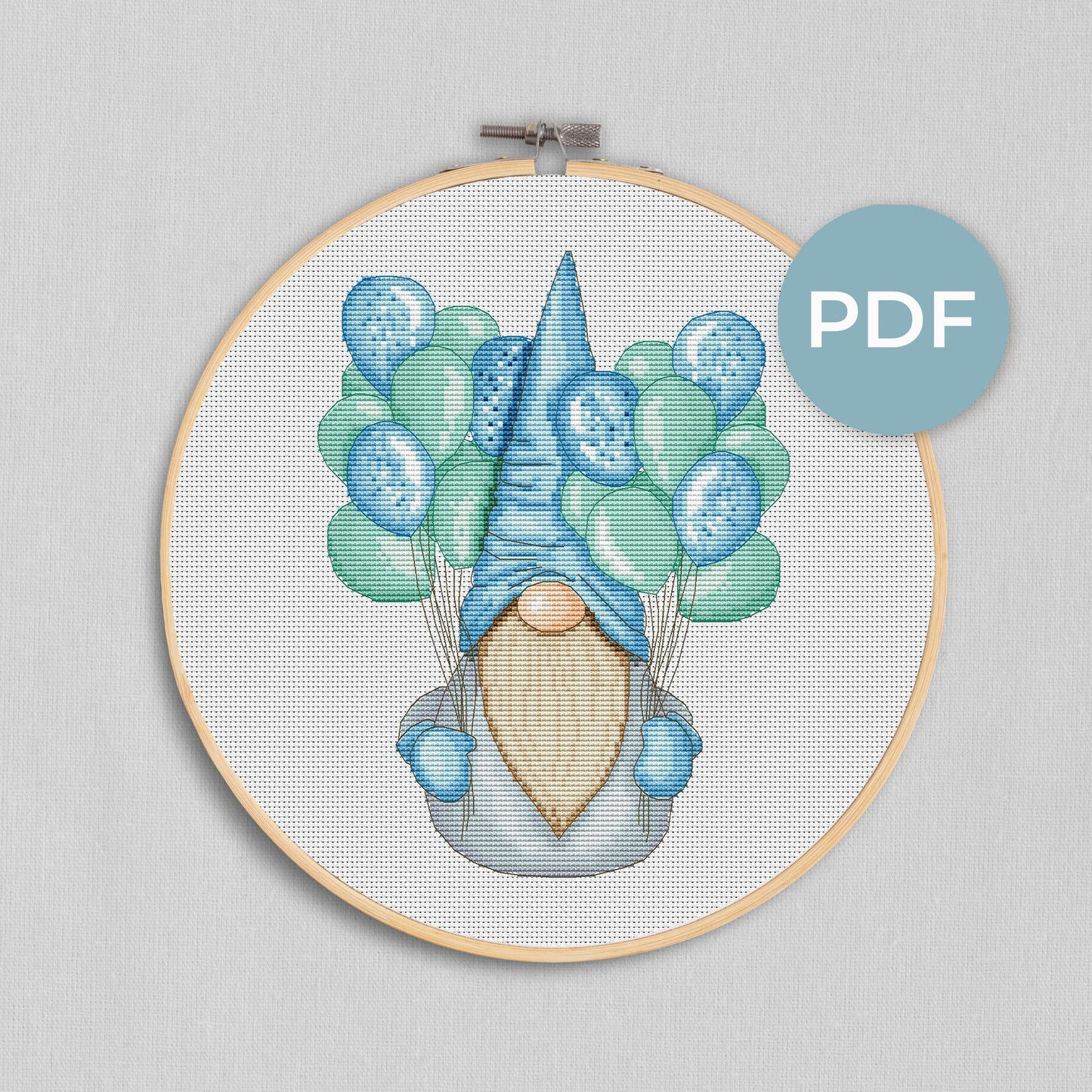 Cross stitch pattern Birthday gnome