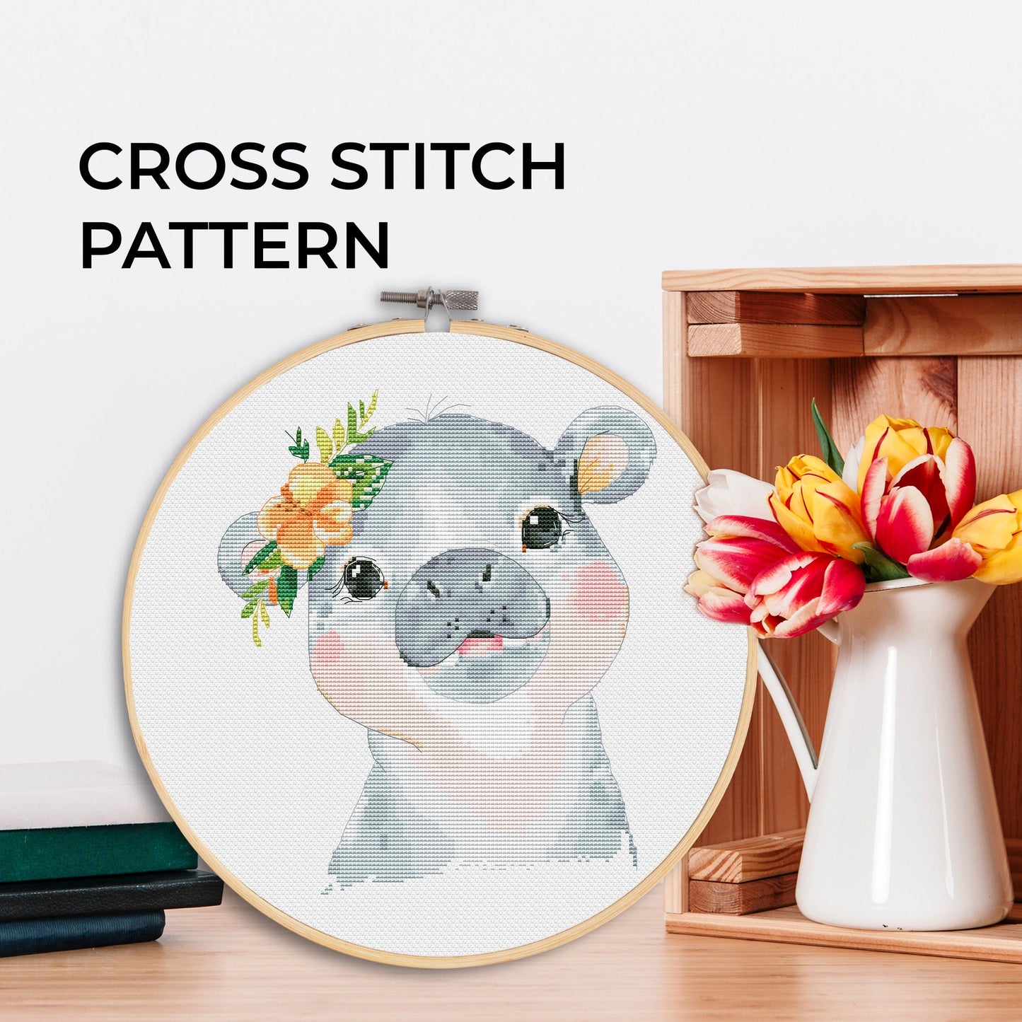 Cross stitch pattern, Hippopotamus, Animal cross stitch, Counted cross stitch
