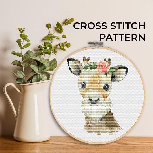 Cross stitch pattern, Deer, Animal cross stitch, Counted cross stitch