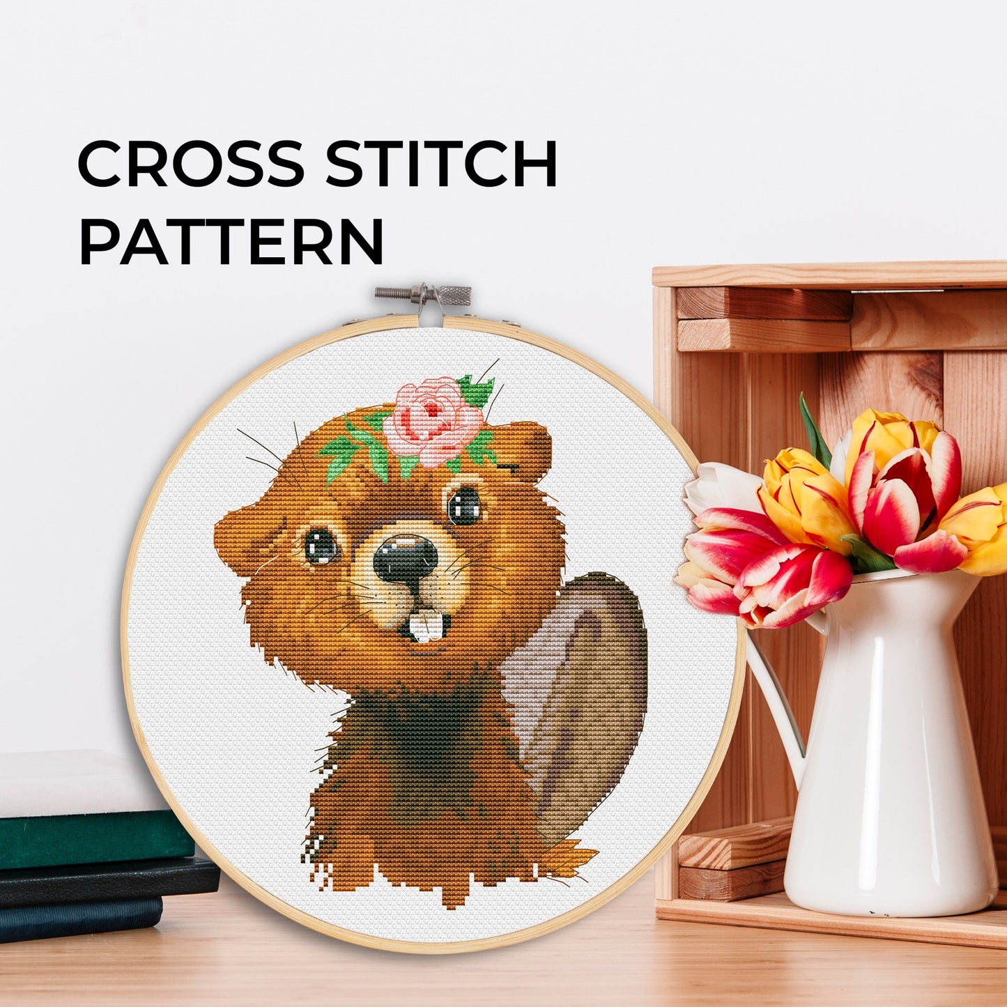 Cross stitch pattern, Beaver, Animal cross stitch, Counted cross stitch
