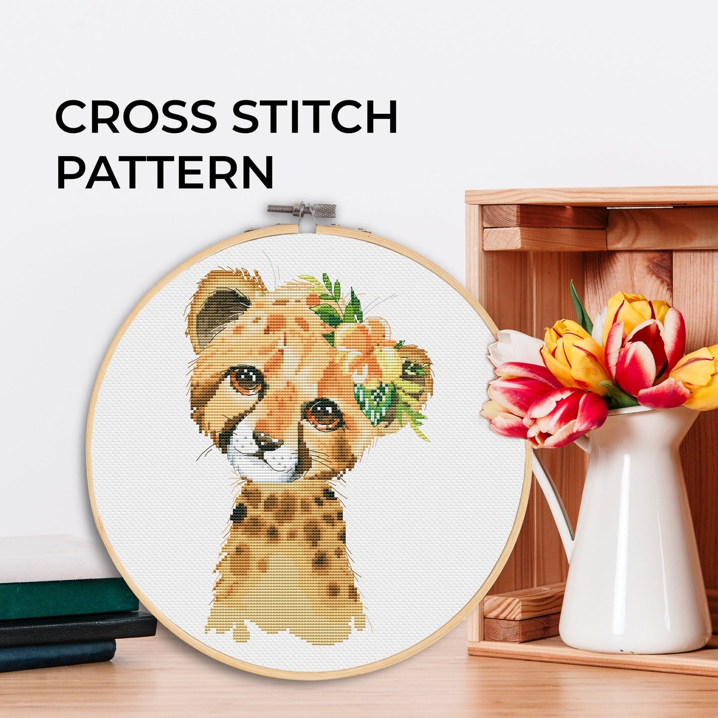 Cross stitch pattern, Cheetah, Animal cross stitch, Counted cross stitch