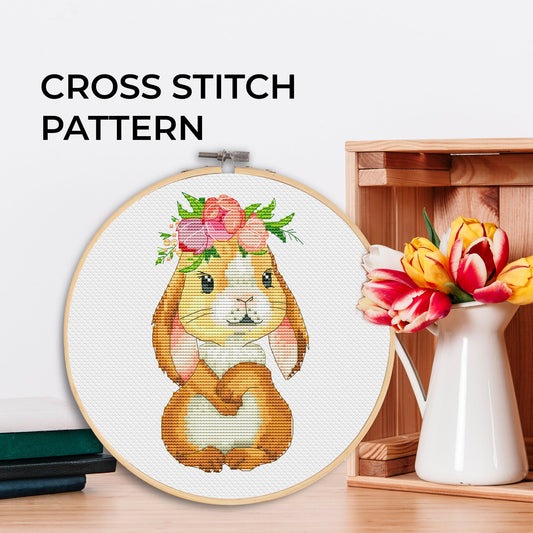 Cross stitch pattern, Bunny, Animal cross stitch, Modern cross stitch