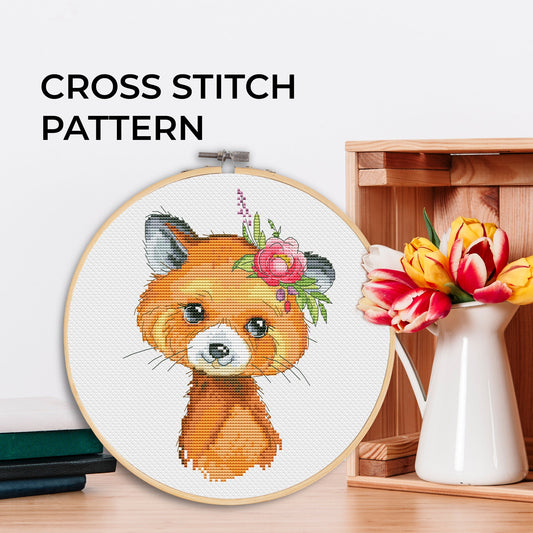 Cross stitch pattern, Panda cross stitch, Modern cross stitch, Counted cross stitch