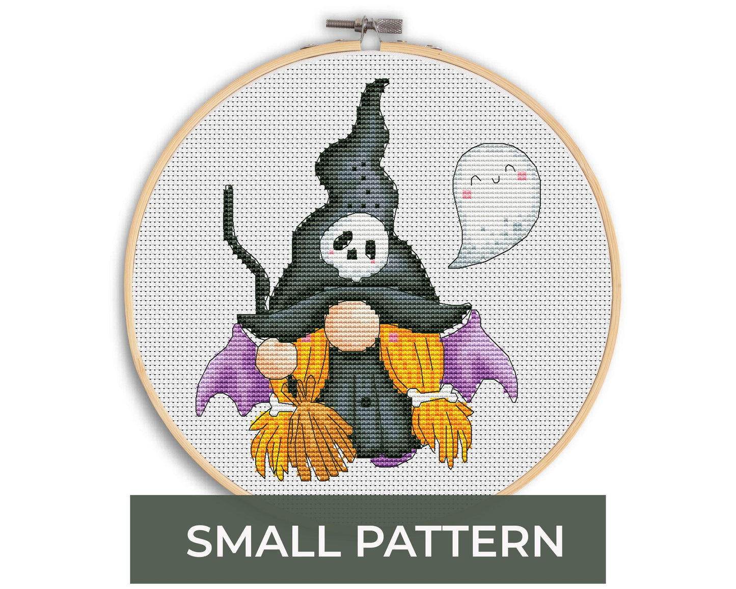 Witch, Cross stitch pattern, Gnome cross stitch, Easy cross stitch