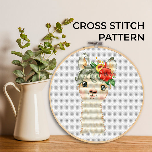 Lama - Cross stitch pattern, Animals cross stitch