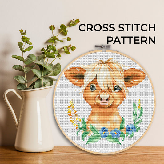 Cross stitch pattern - Bull, Farm cross stitch