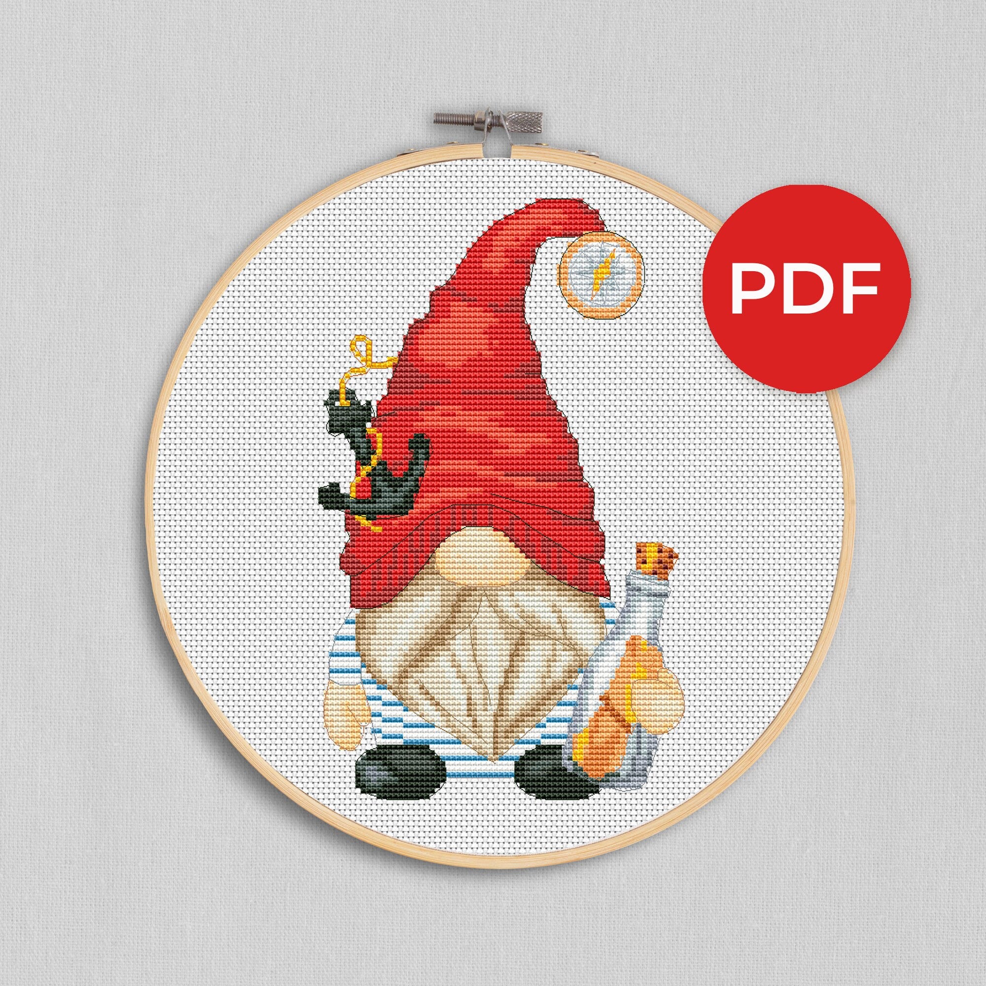 cross-stitch-pattern-sailor-modern-cross-stitch-cutebroidery for Free Printable Gnome Cross Stitch Patterns Cross stitch pattern - Sailor, Modern cross stitch – CUTEBROIDERY for Free Printable Gnome Cross Stitch Patterns