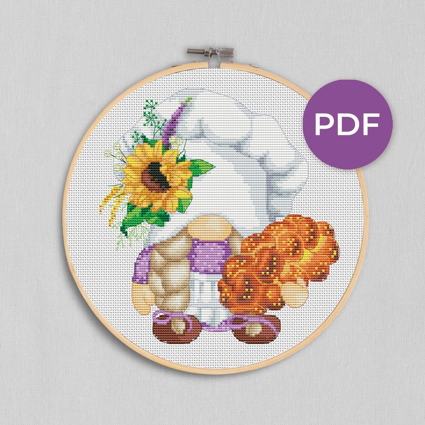 Bread Baker, Gnome Cross stitch pattern