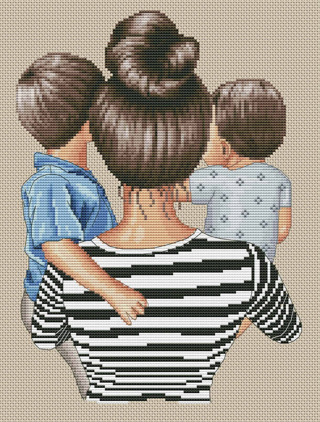Counted Cross Stitch Pattern β Mother with Children