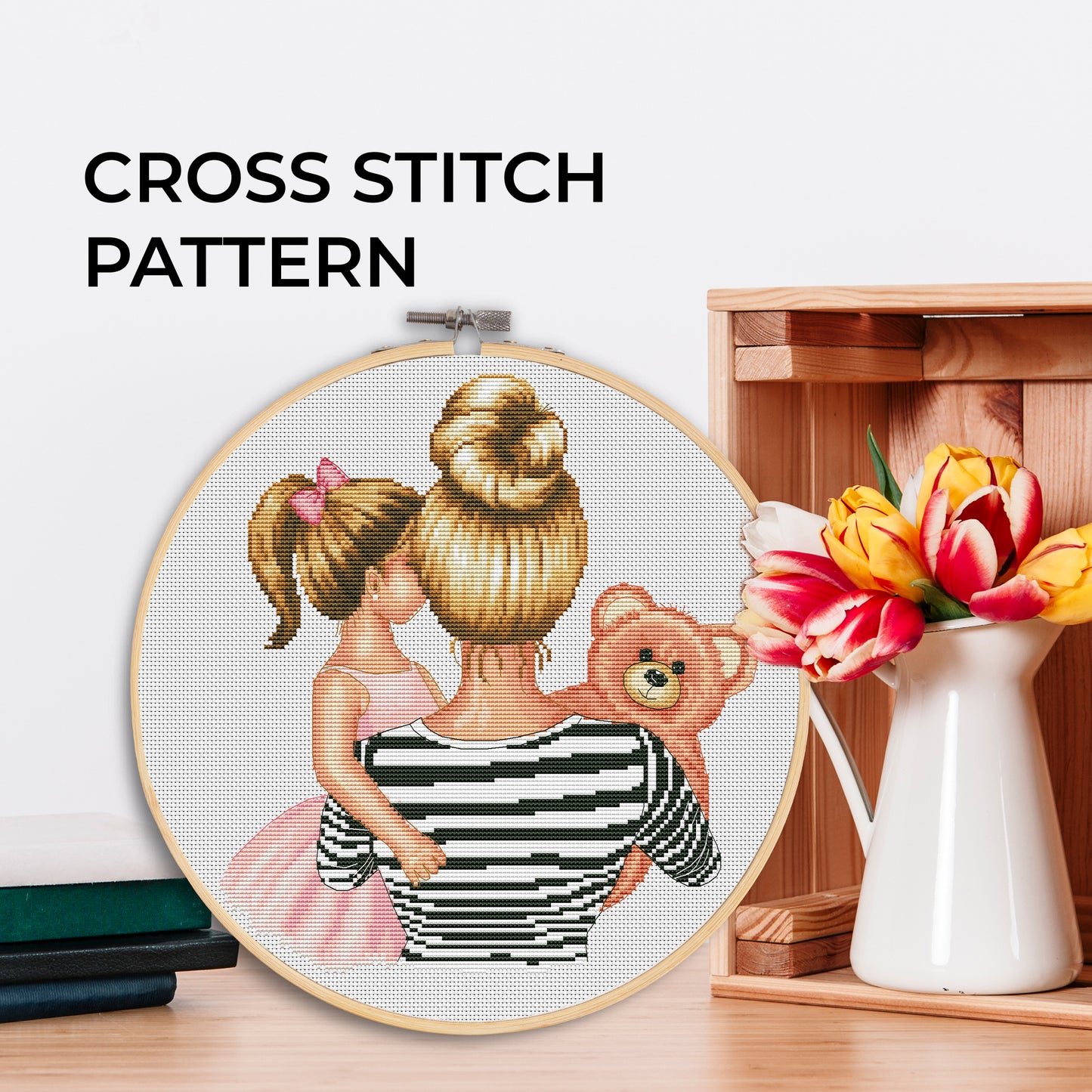 Cross Stitch Pattern β Mom and daughter