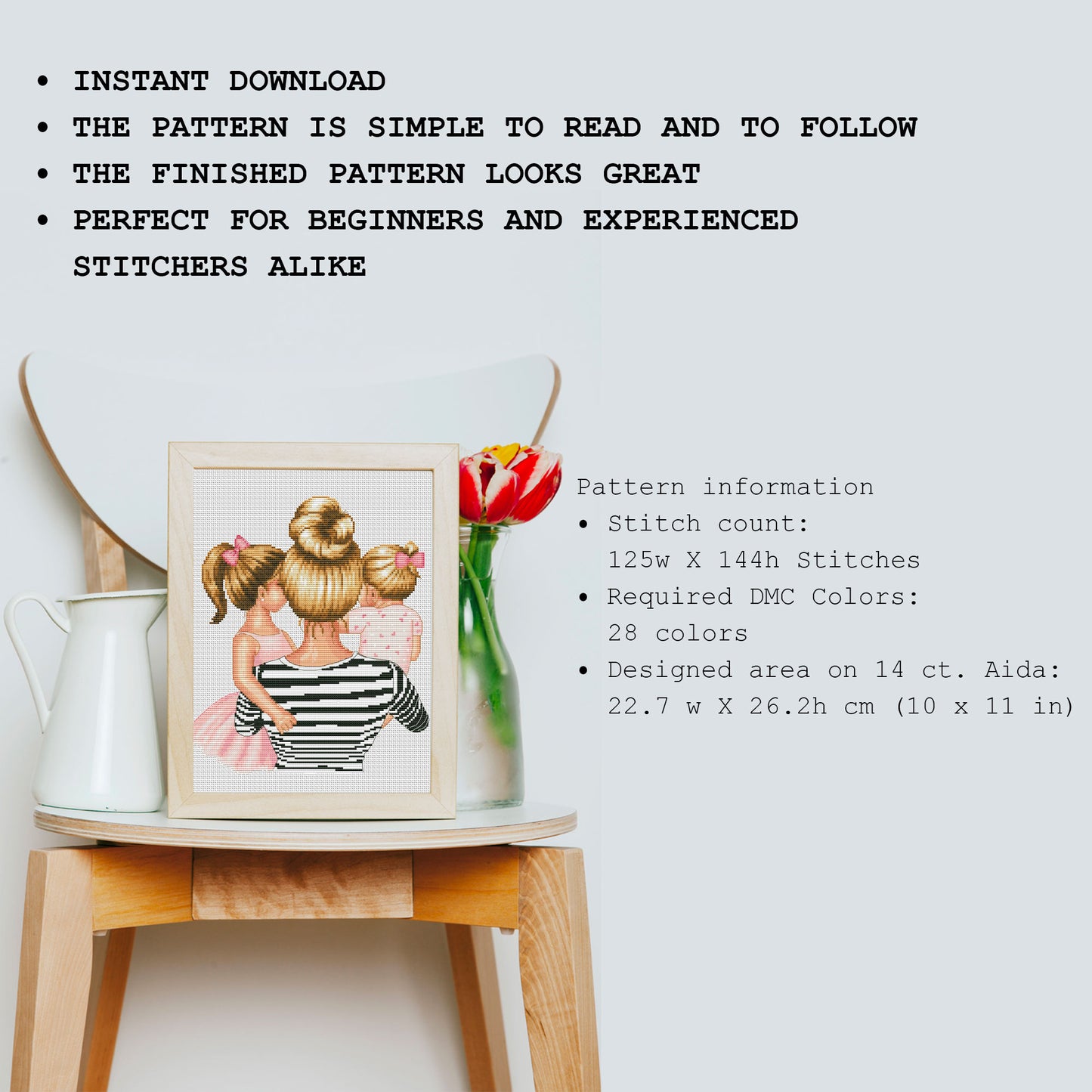 Cross Stitch Pattern β Mother with Children